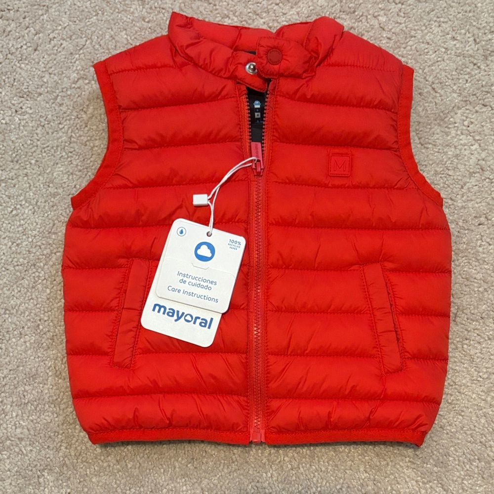Mayoral Bright Red Kids Puffer Vest